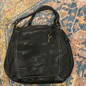 Like New Black Leather Fossil Large Purse